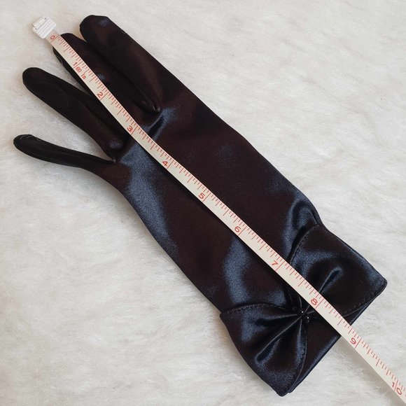 Van Raalte Women's Special Occasion Evening Gloves Black Bow Cuff with beads OS - Picture 7 of 7